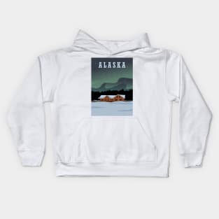 Alaska night aurora Kids Hoodie